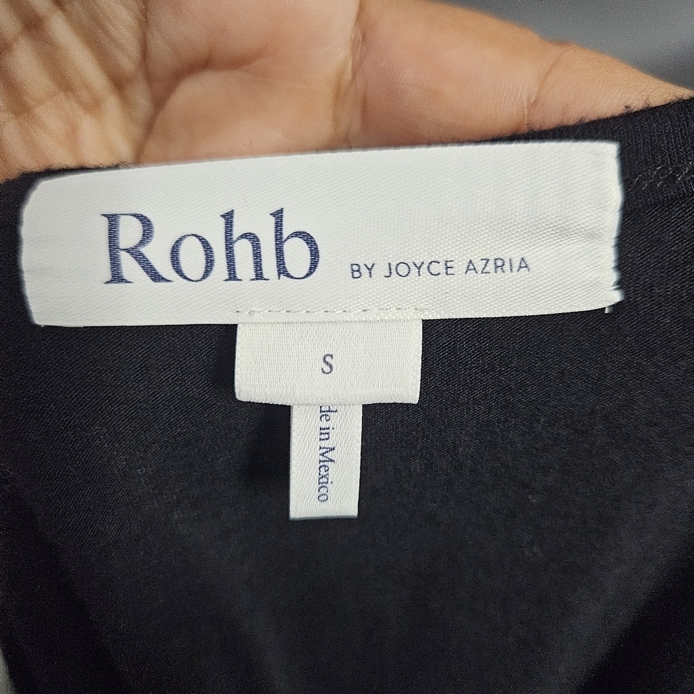 Rohb by Joyce Azria Cannes Short Sleeve Crew Neck Pullover Black Dress Sze Small - Picture 5 of 8